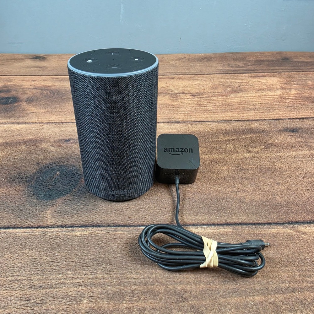 Amazon Echo 2nd Gen Smart Speaker Charcoal Excellent Fabric Bluetooth Alexa